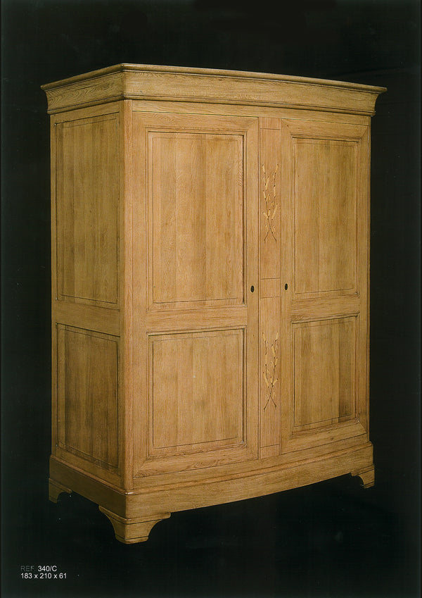 Armoire Galbée 2 portes Chêne Massif