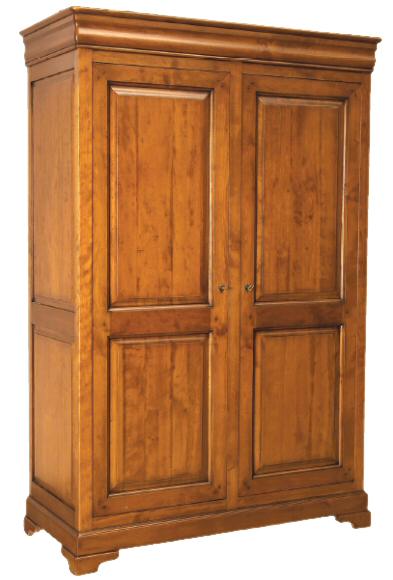 Armoire 2 portes Louis Philippe merisier massif