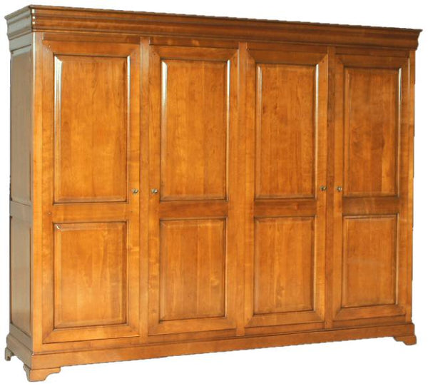 Armoire 4 portes Louis Philippe merisier massif